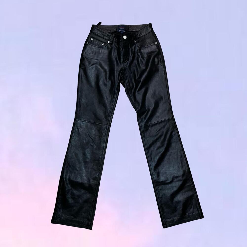 Vintage 90s y2k tommy hilfiger leather flare pants